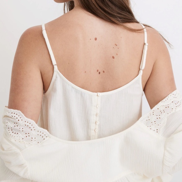 Madewell Eyelet-Trim Twin Set Top in Lighthouse - Picture 3 of 16
